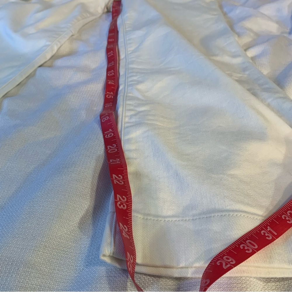 J Crew White Paper Jeans Womens Size 27 US 4 White Wide Leg Belted Elastic Waist - Picture 9 of 12